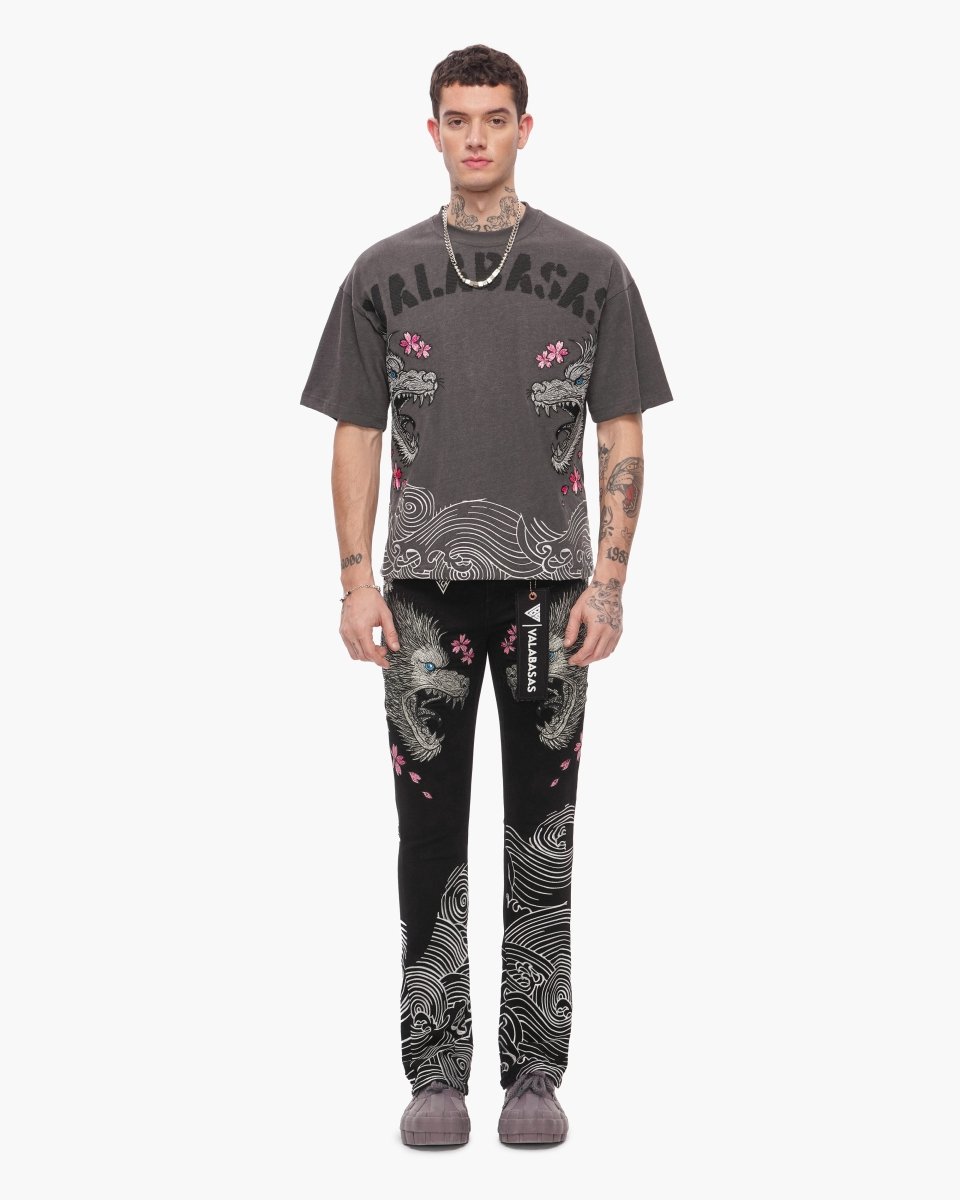 Tenka Stacked Denim Jet Black - Valabasas