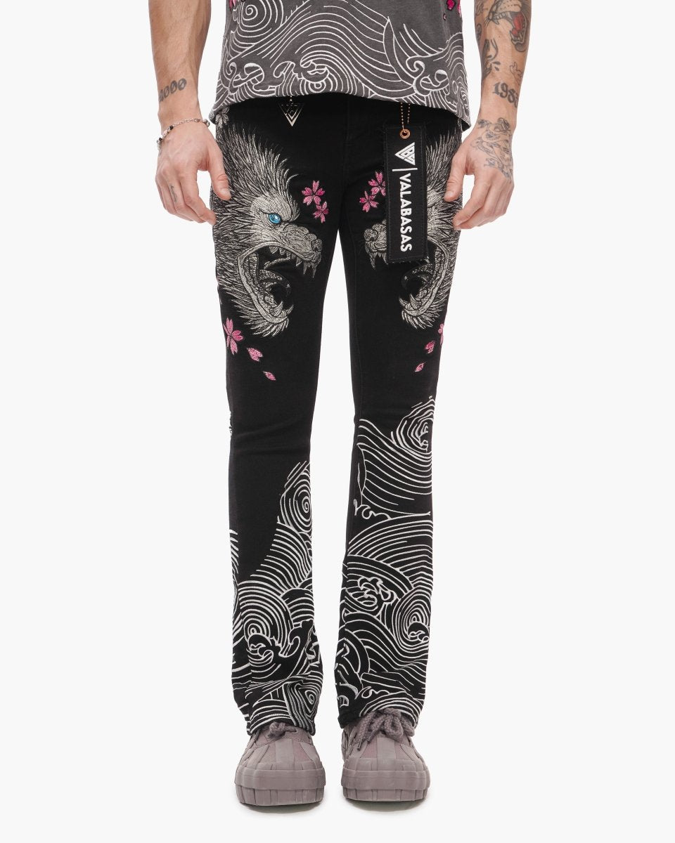Tenka Stacked Denim Jet Black - Valabasas