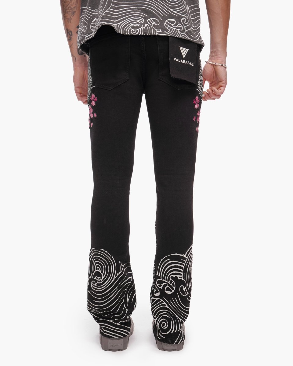 Tenka Stacked Denim Jet Black - Valabasas