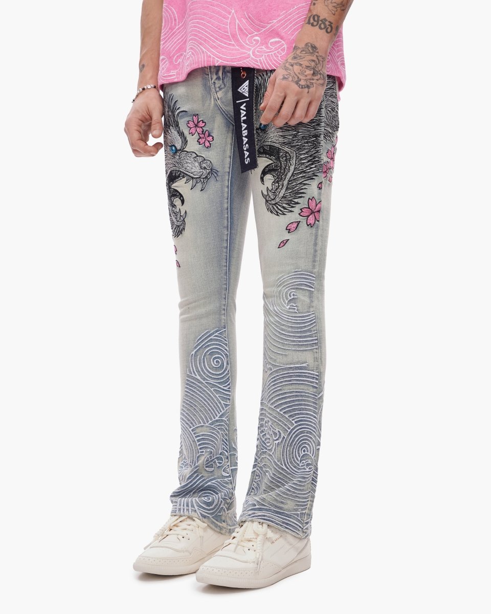 Tenka Stacked Denim Light Blue Wash - Valabasas
