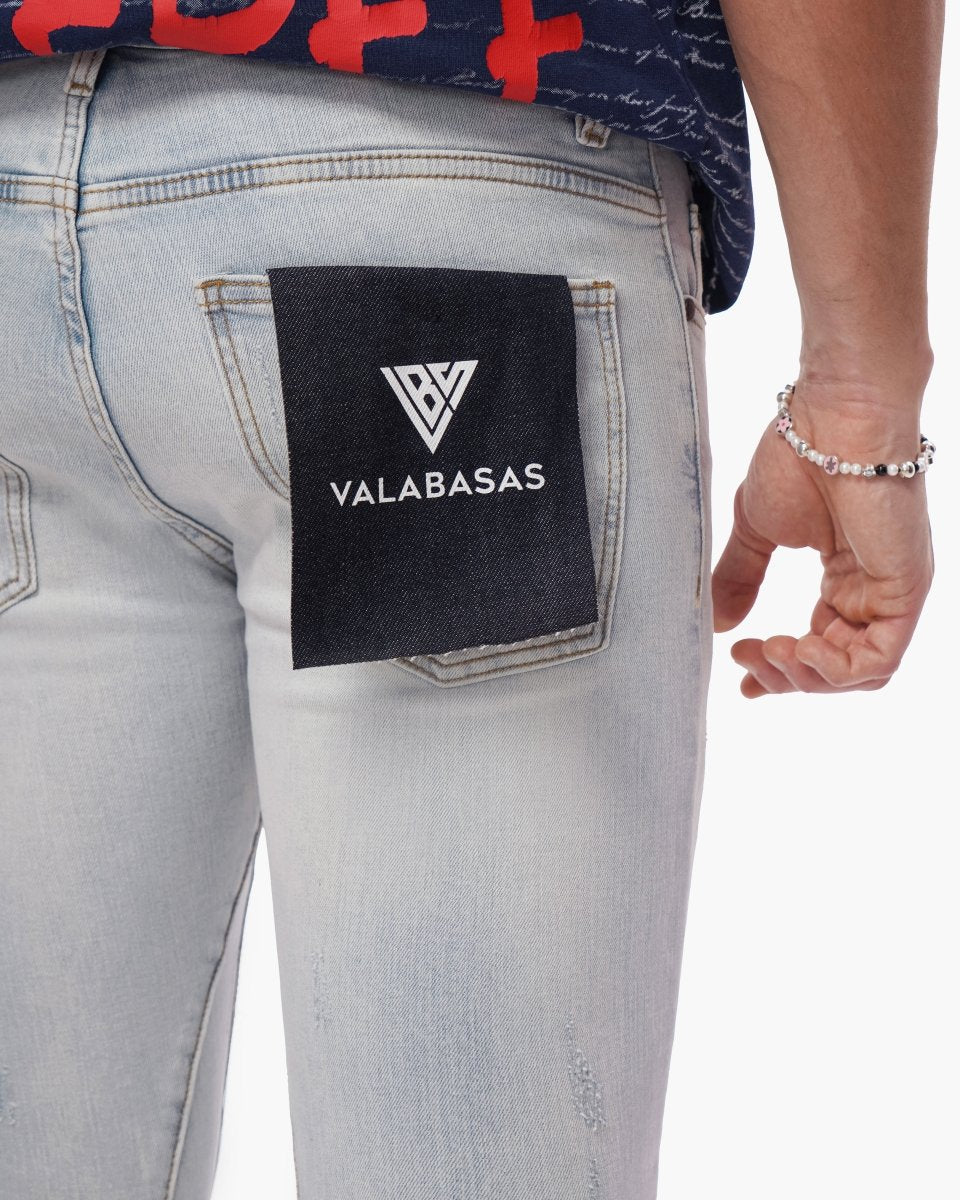 Thatch Stacked Light Blue Wash Jeans - Valabasas