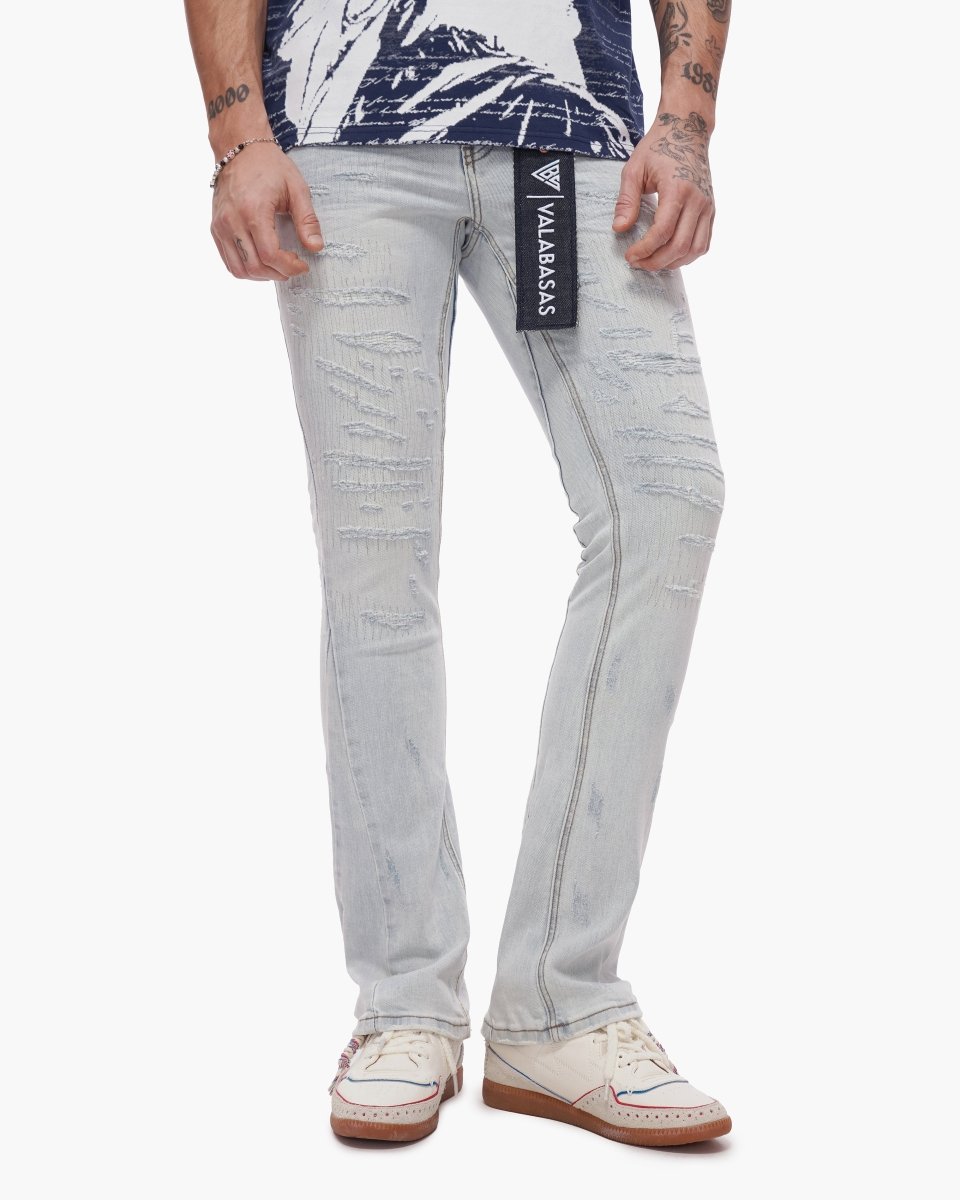 Thatch Stacked Light Blue Wash Jeans - Valabasas
