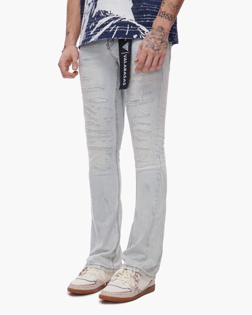 Thatch Stacked Light Blue Wash Jeans - Valabasas