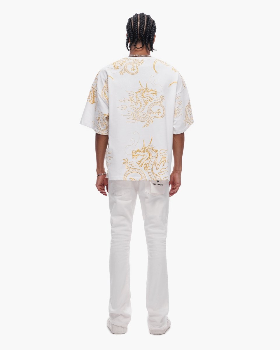 Thatch White Stacked Jeans - Valabasas