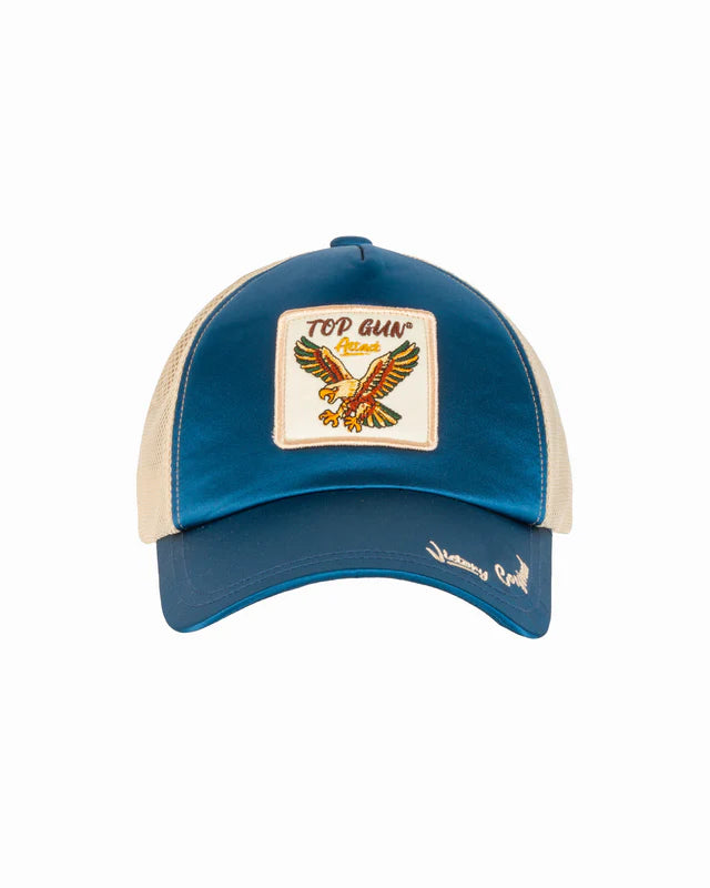 Top Gun Satin Eagle Snapback Hat - Mesh Back