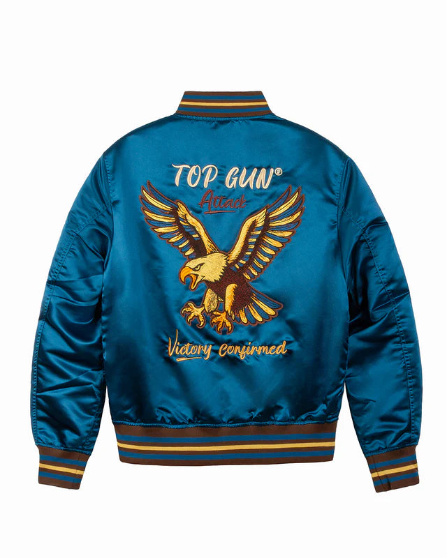 Top Gun Satin Eagle Men's Varsity Jacket