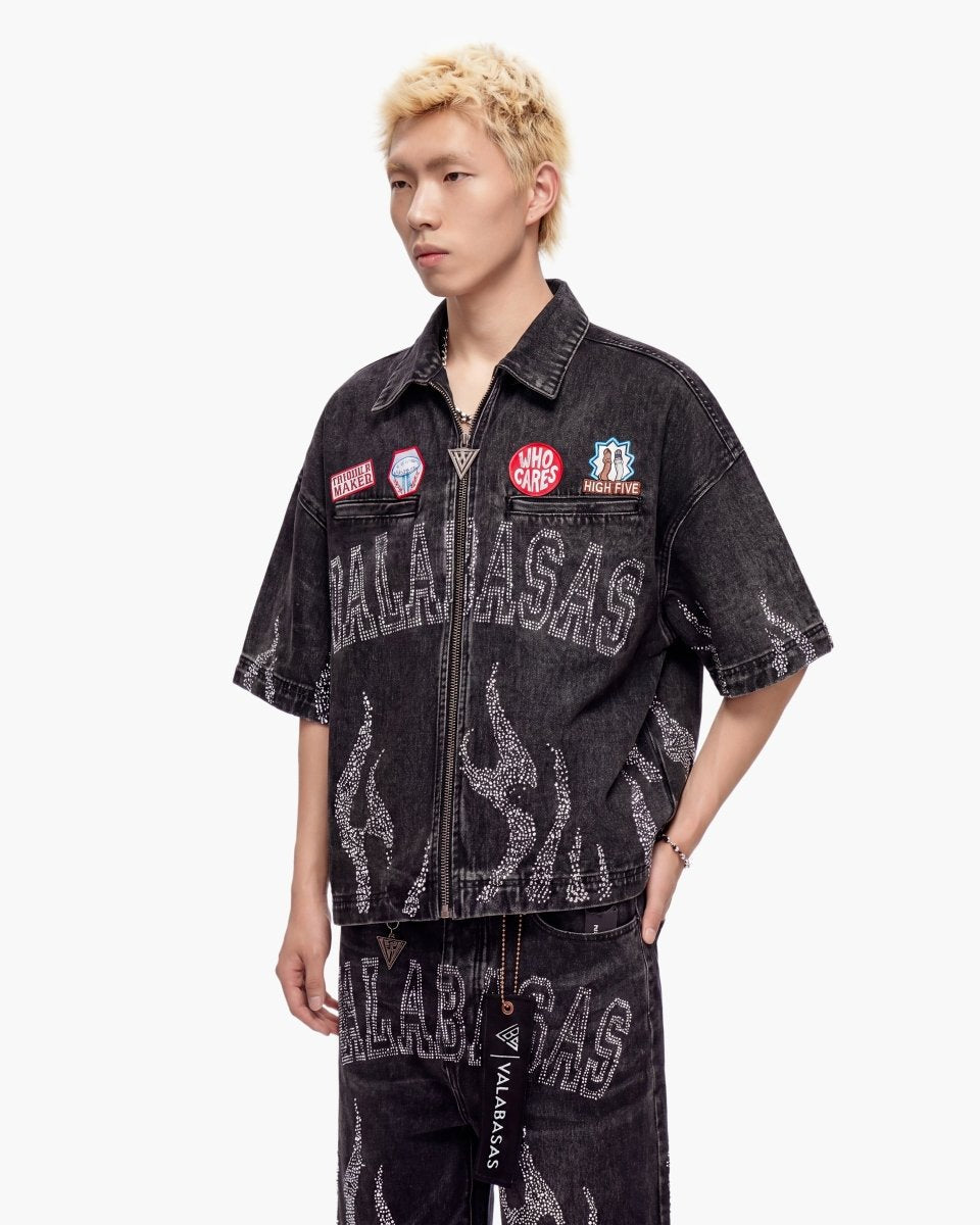 Torch Denim Woven Black - Valabasas