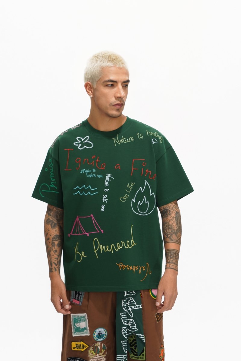 Trailborn Dark Green Tee - Valabasas