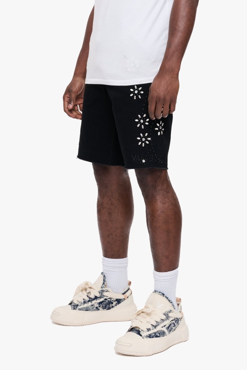 Turning Denim Shorts Jet Black - Valabasas
