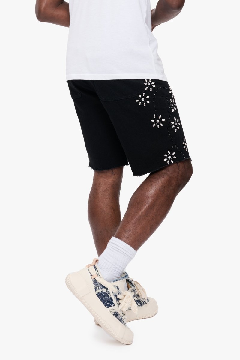 Turning Denim Shorts Jet Black - Valabasas