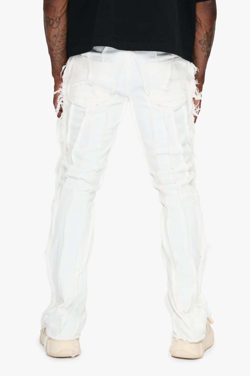 Twisted Denim Jean Stacked White - Valabasas