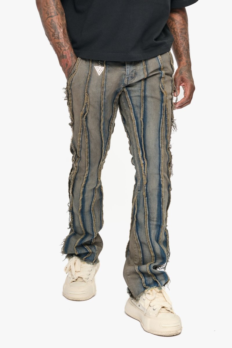 Twisted Stacked Denim Dirty Vintage Stacked Denim - Valabasas