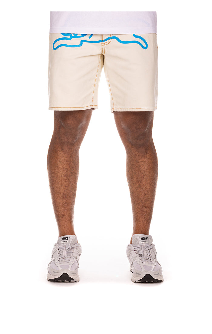 Cream Jean Shorts