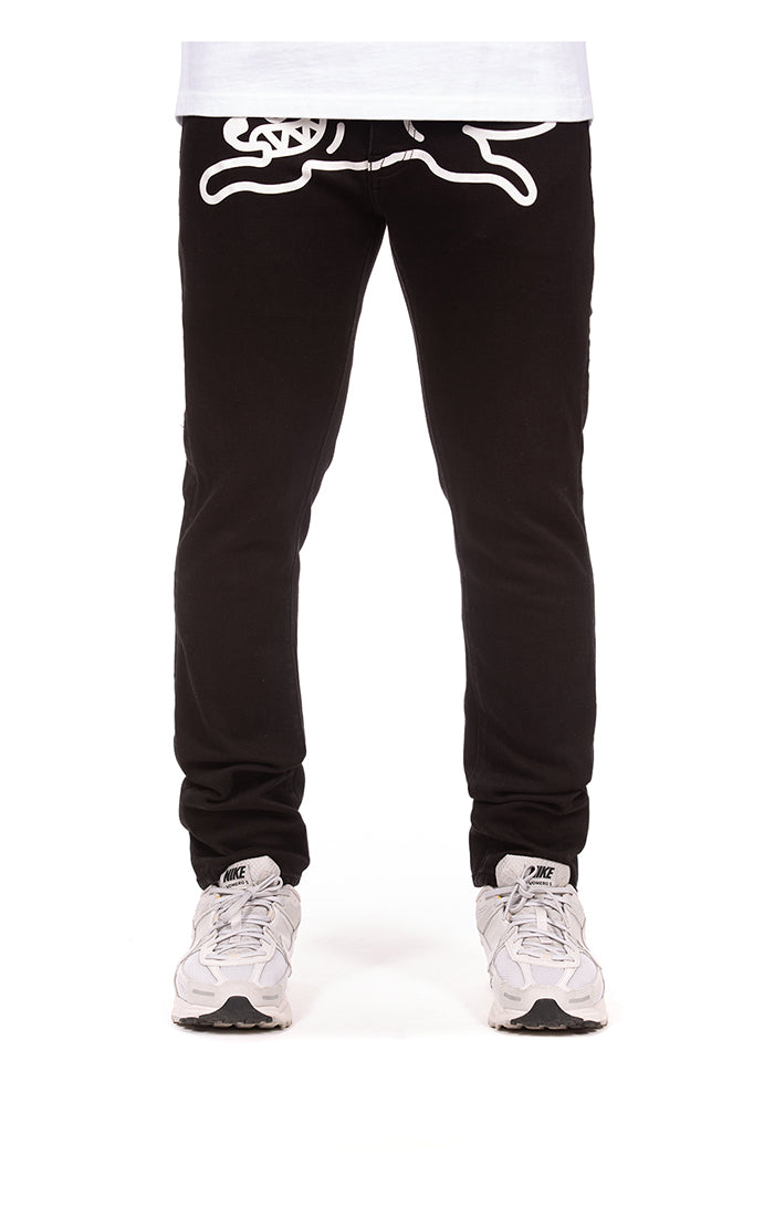 Ice Cream Blackout Jeans Men's Denim - Black