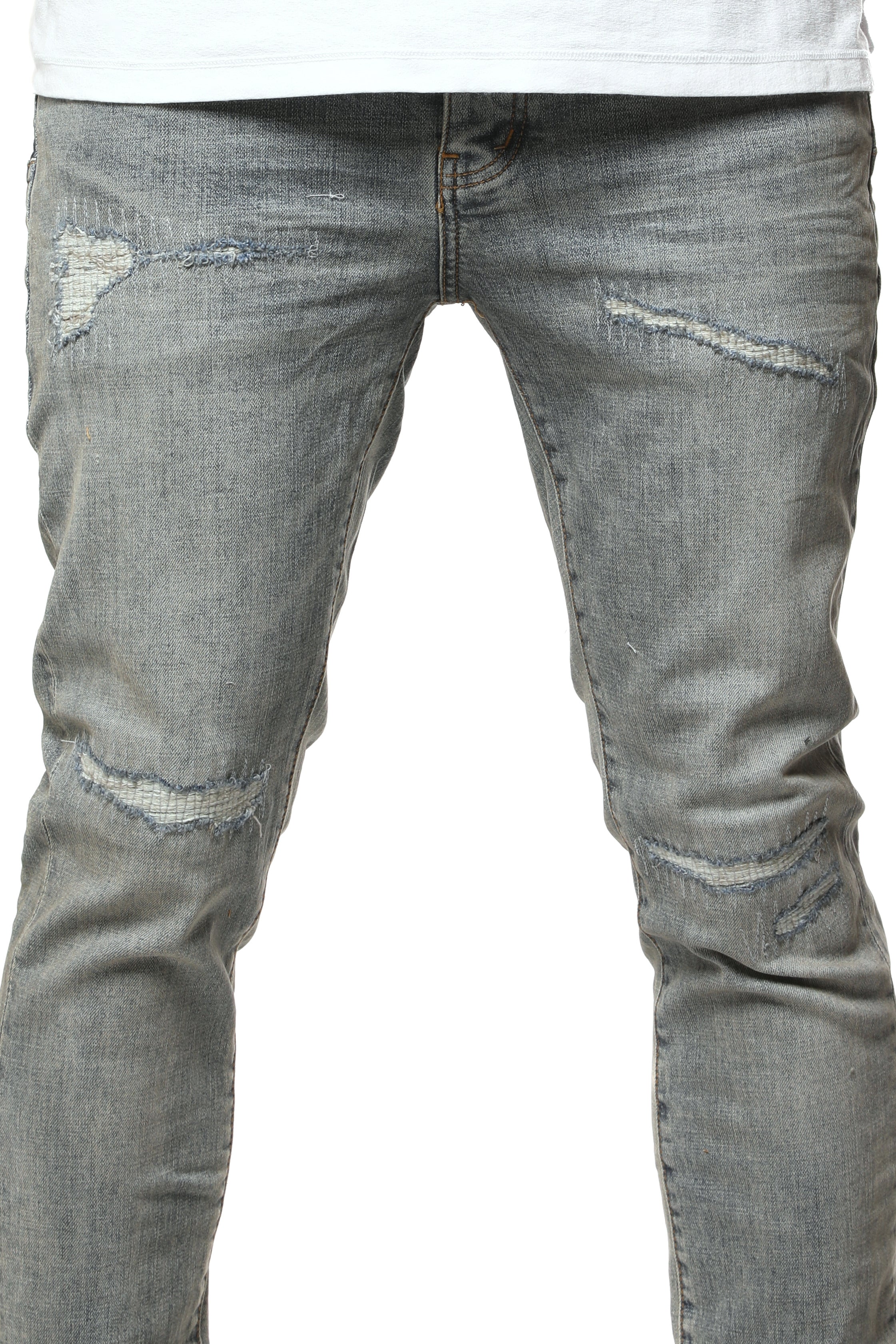 PURPLE BRAND “Light Blue Vintage Repair” Jeans