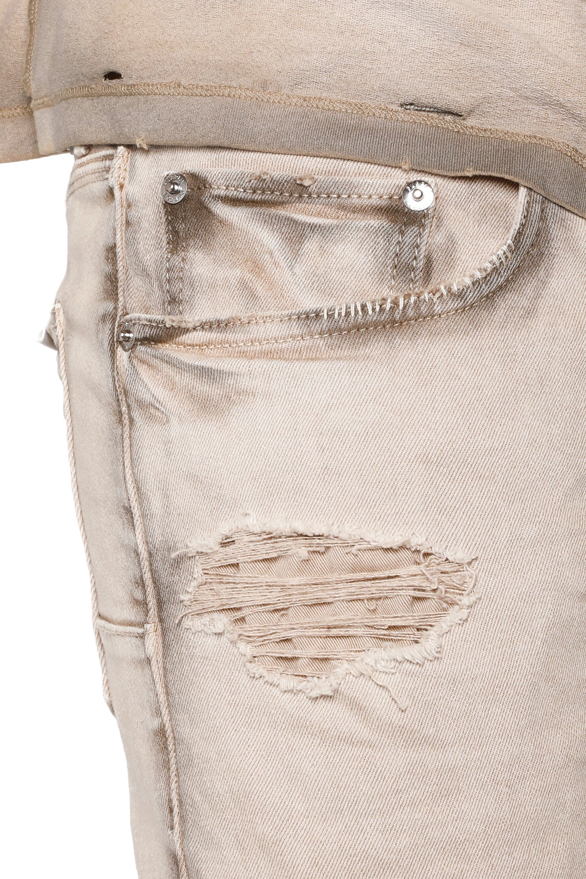 PURPLE BRAND Skinny Coated Seam Jeans – Tan