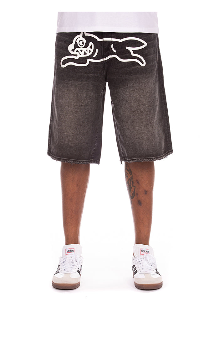 Ice Cream Running Dog Shorts - Raw Hem