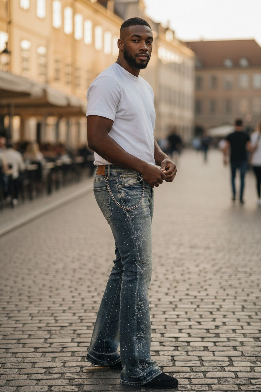 Red Poppy Men's Faded Wash Jeans