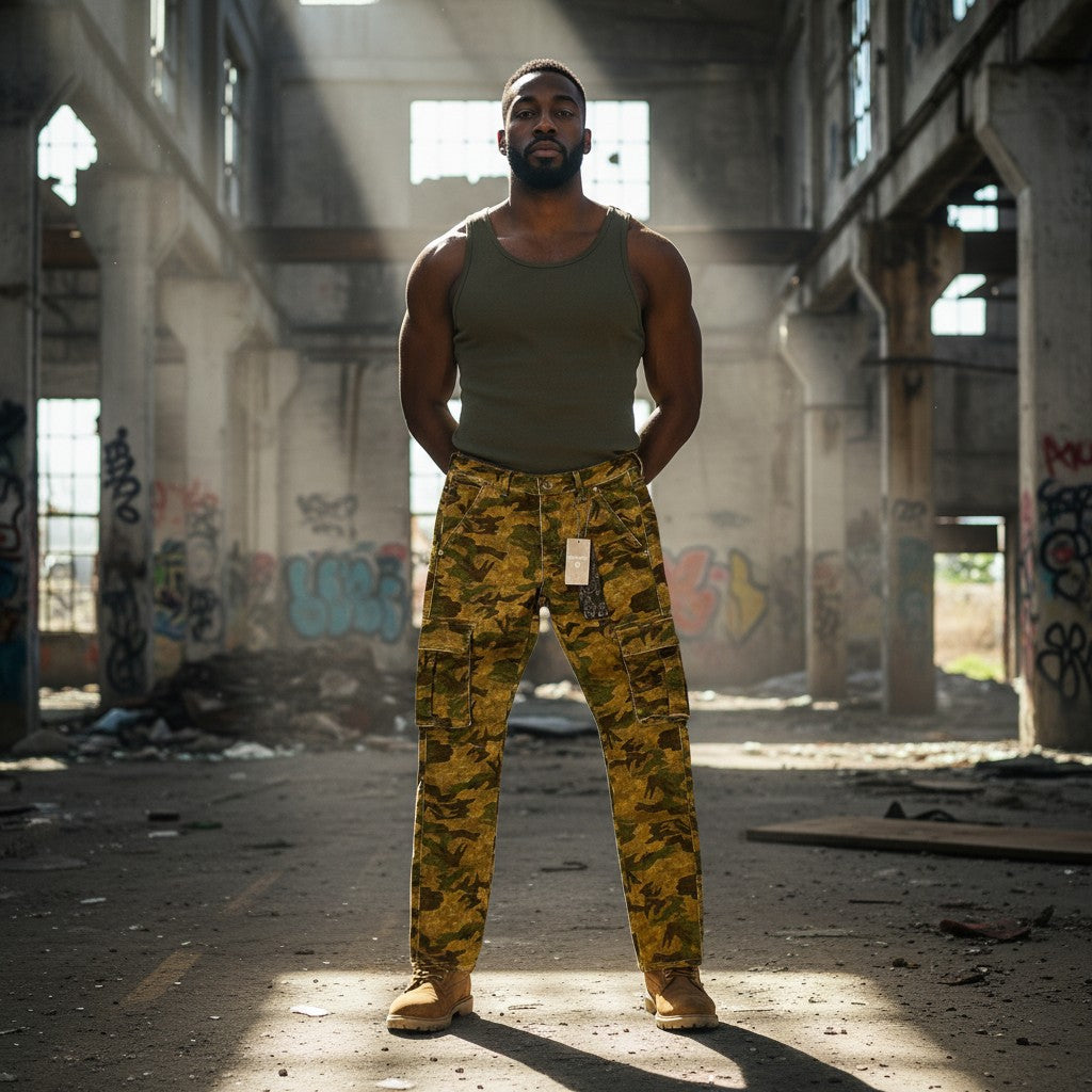 Red Poppy Skinny Denim Cargo Pants - Camouflage