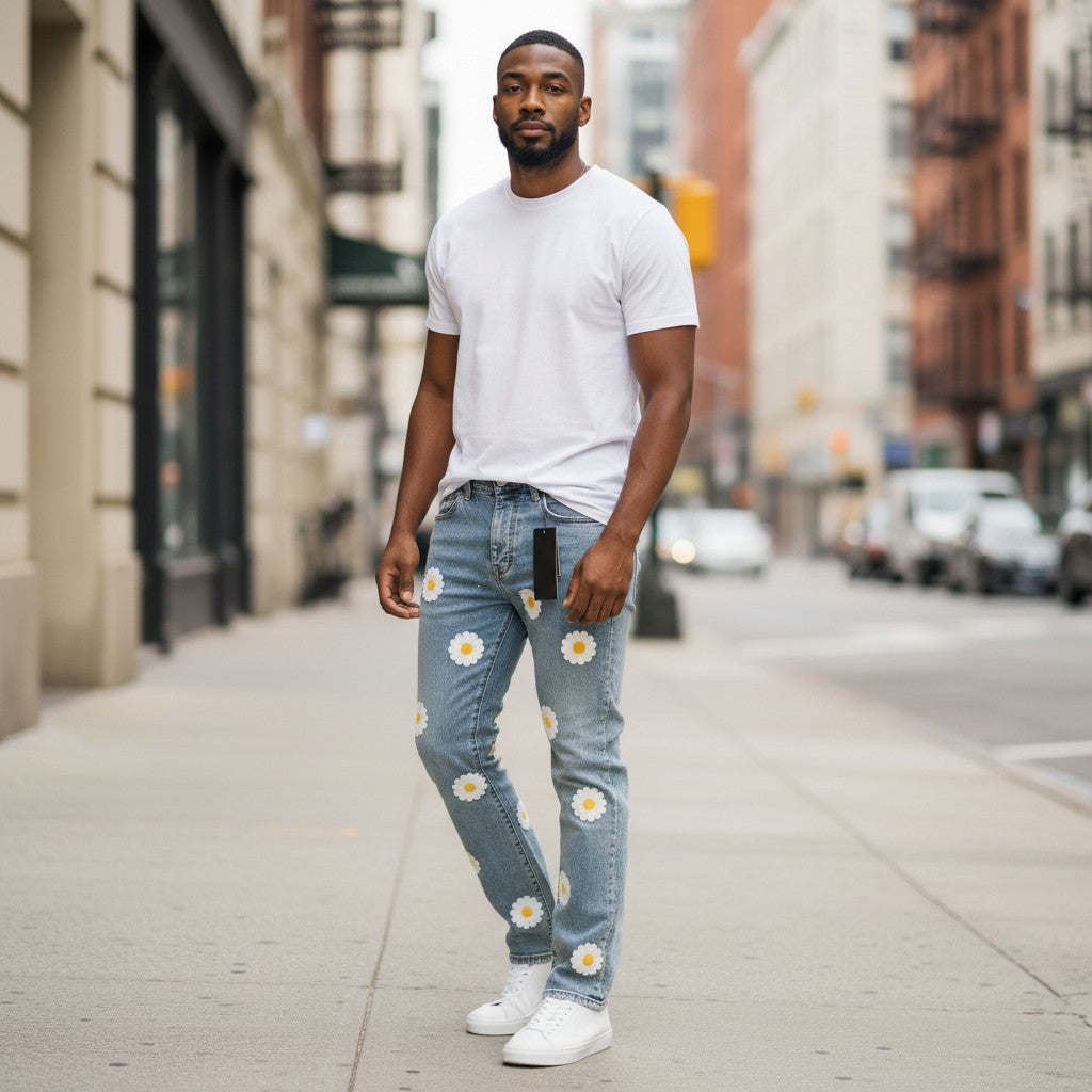 Red Poppy Relaxed Flare Jeans - Light Wash