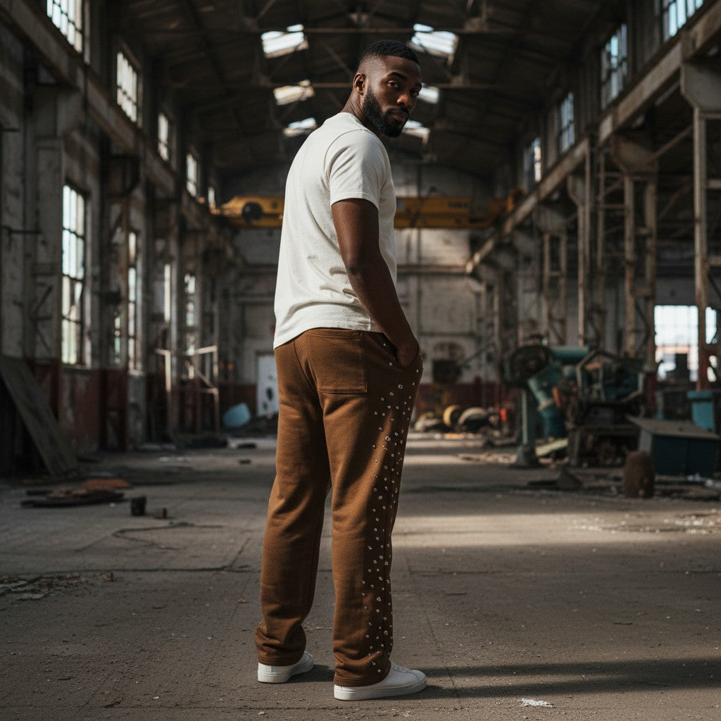 Red Poppy Sweatpants - Brown