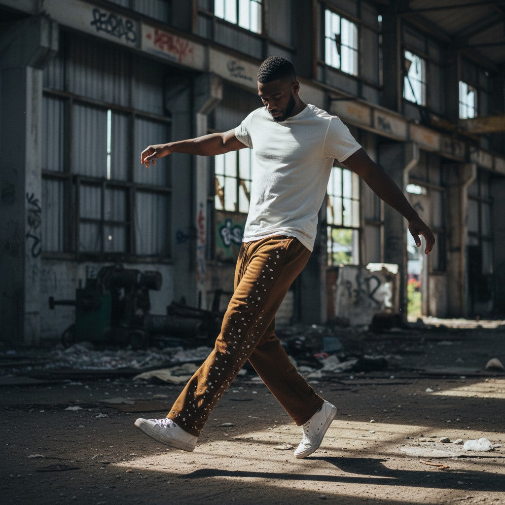 Red Poppy Sweatpants - Brown