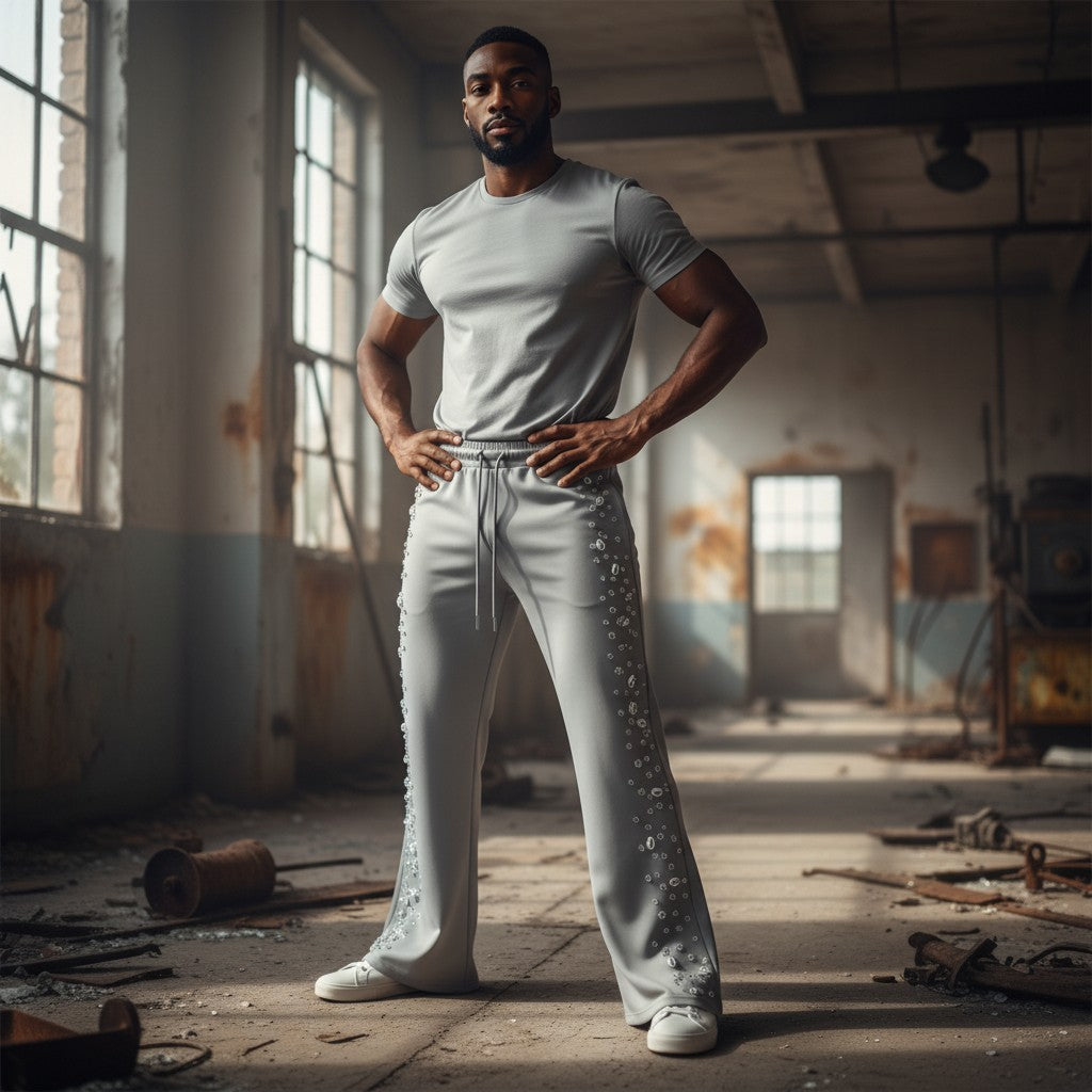 Red Poppy Sweatpants - Gray