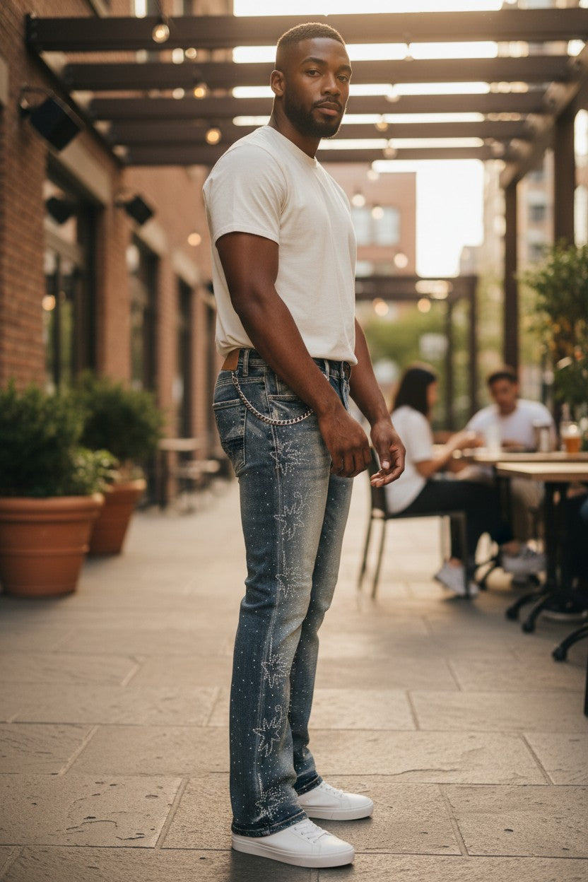 Red Poppy Faded Wash Jeans