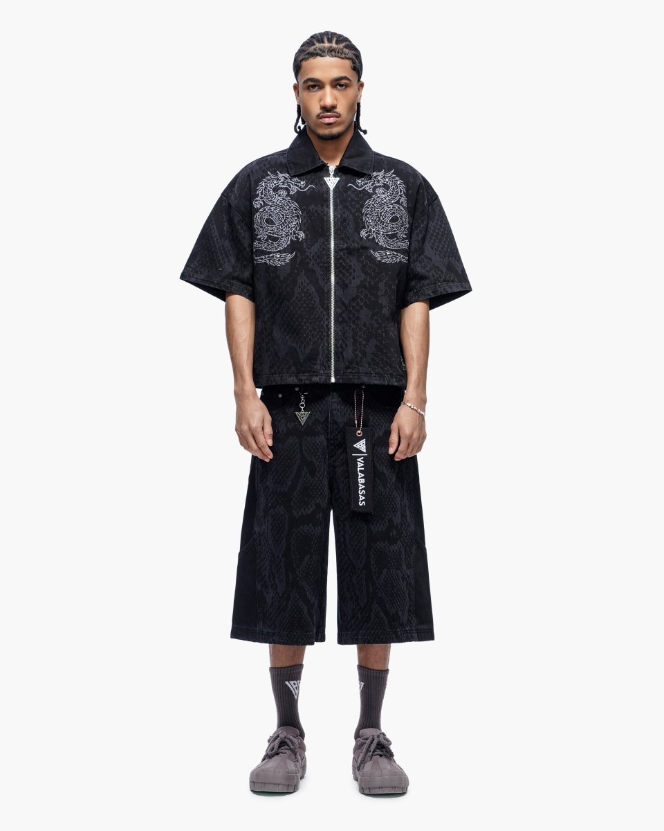 Voidscale Baggy Jorts Black Wash - Valabasas
