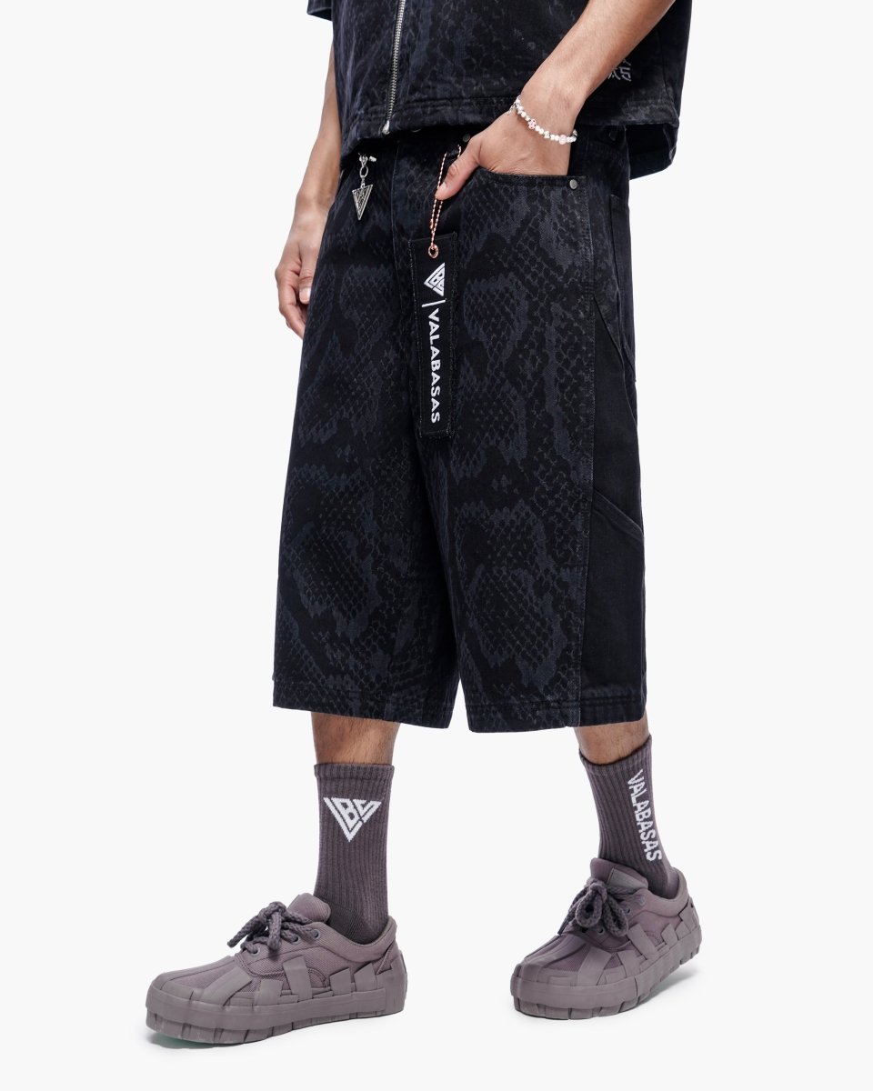 Voidscale Baggy Jorts Black Wash - Valabasas