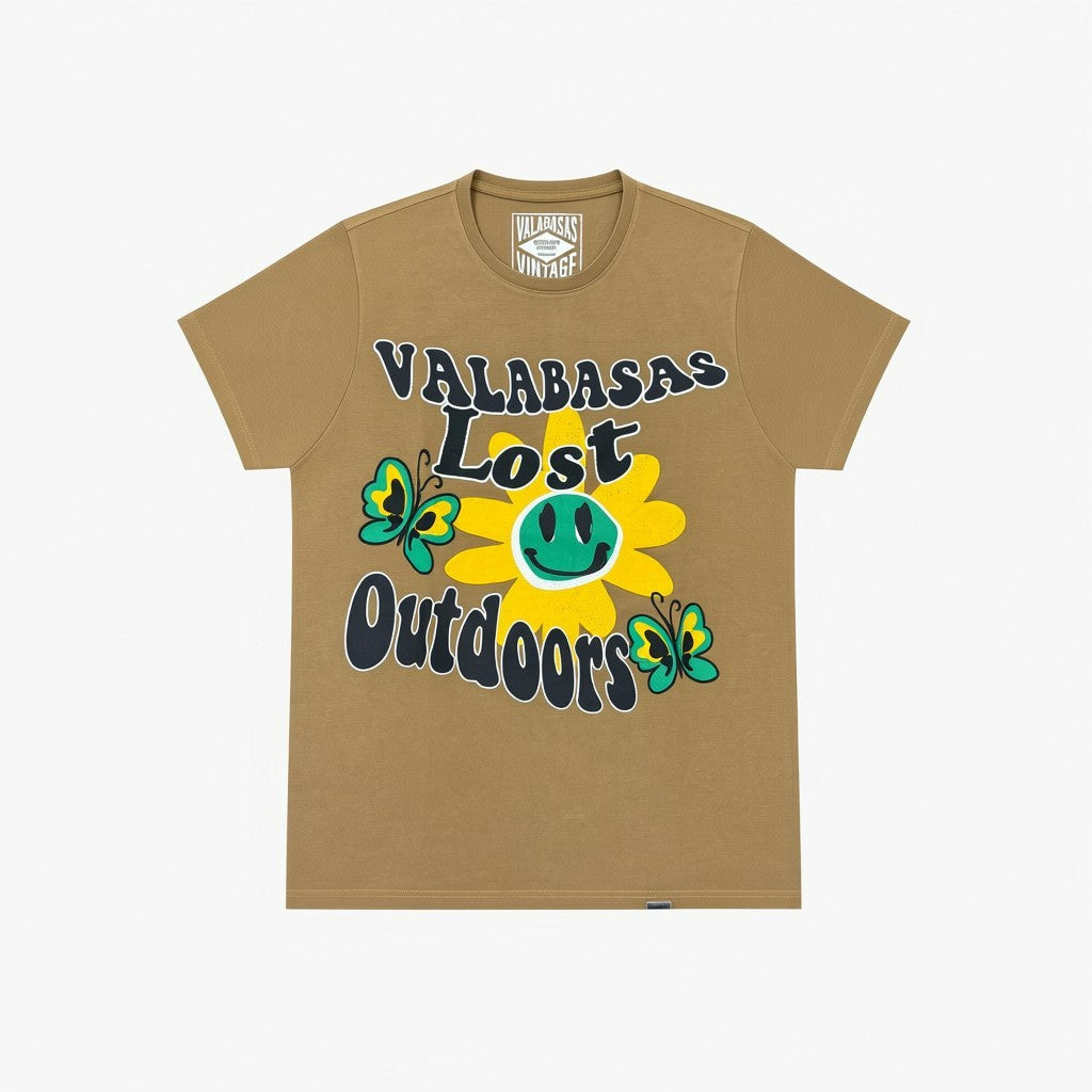 "WE OUTSIDE" TEE VINTAGE BROWN