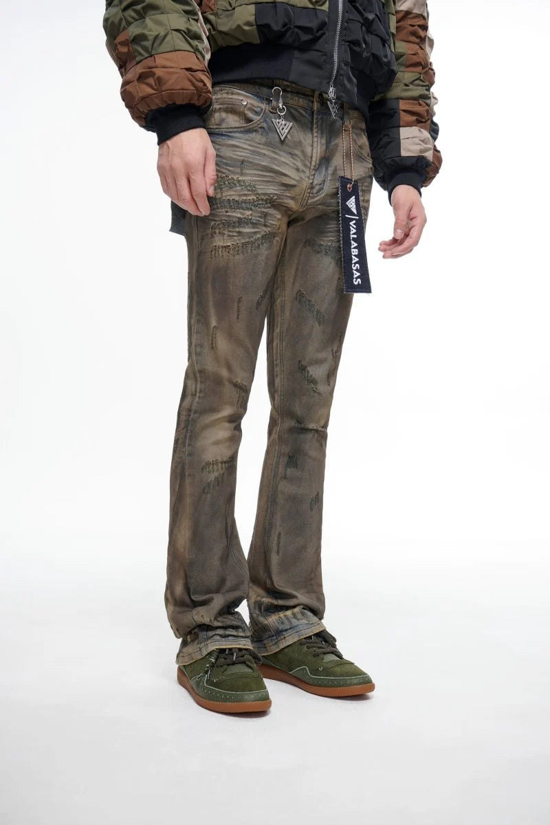 Valabasas Distressed Jeans - Brown