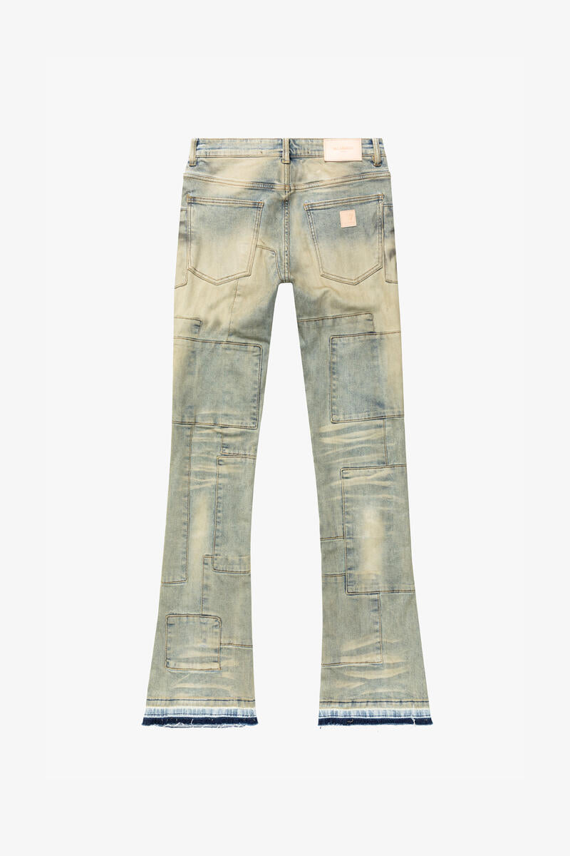 VPLAY2306 "BRICKS" DENIM STACKED DIRT BLUE VINTAGE