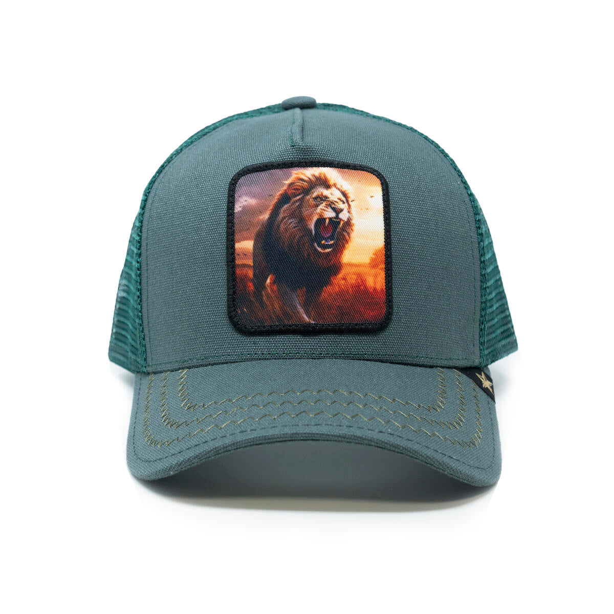 Gold Star Lion Trucker Hat - Teal