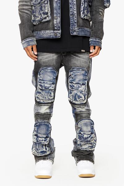 VLBS6036 "DUAL SOLDIER"  STACKED FLARE JEAN