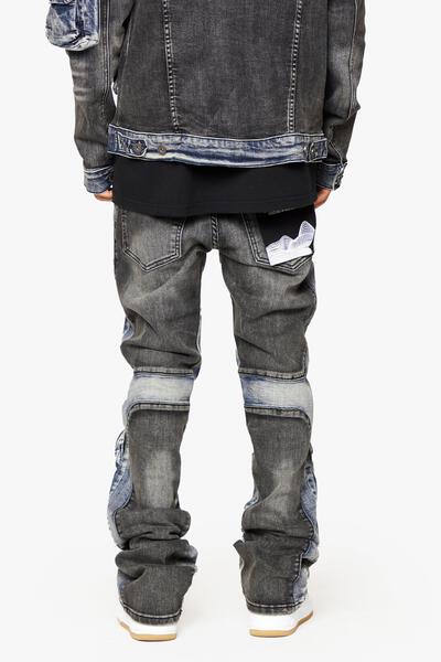 VLBS6036 "DUAL SOLDIER"  STACKED FLARE JEAN