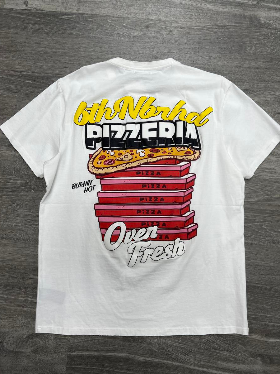 6TH-T2702 "BURNING HOT" TEE-WHITE