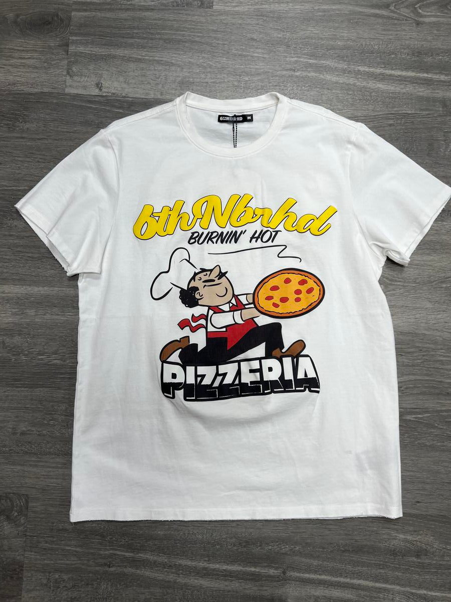 6TH-T2702 "BURNING HOT" TEE-WHITE