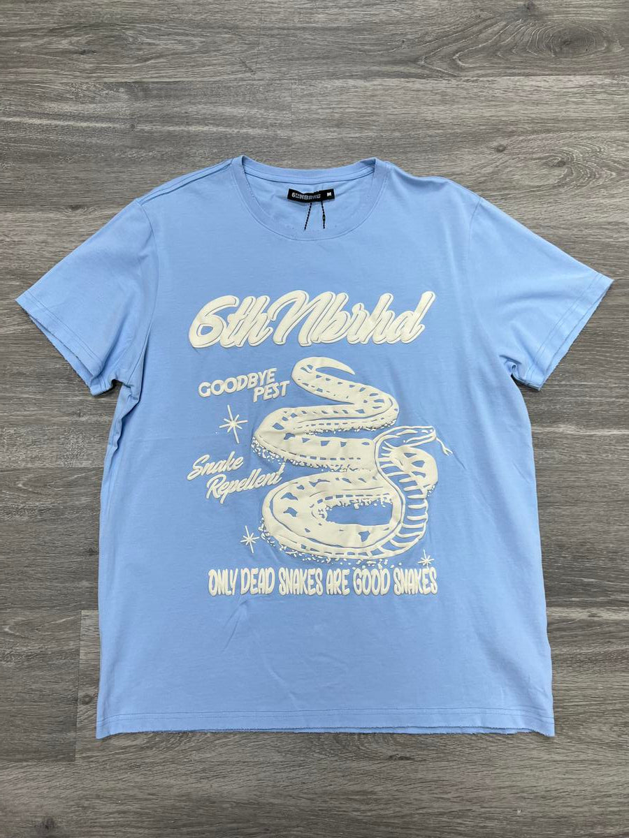 6TH-T2802 "GOODBYE PEST" TEE- SKY