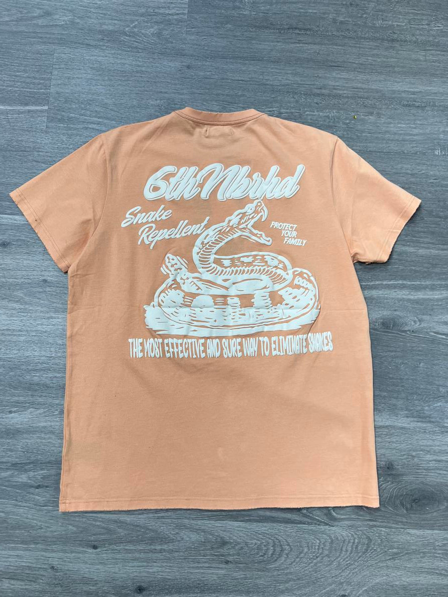 6TH-T2801 "SNAKE REPELLENT" TEE - PEACH