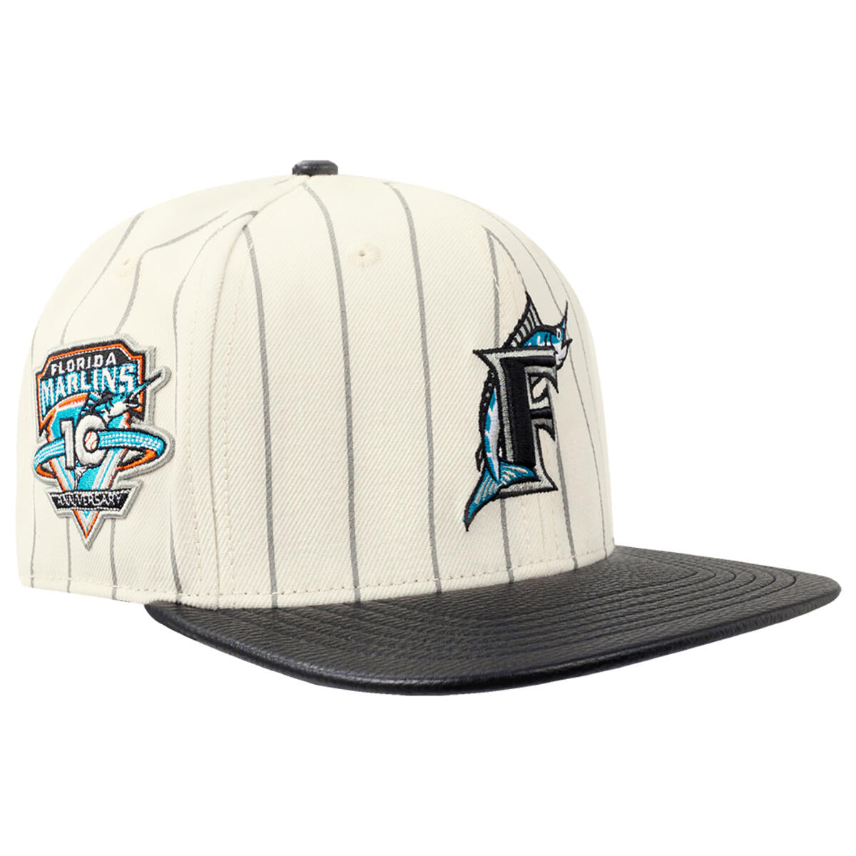 Florida Marlins Pinstripe Retro Classic Logo Wool Blend Pro Six Strapback