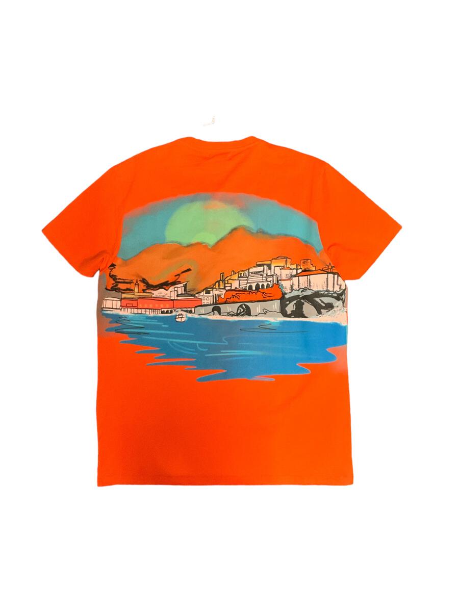 6TH-T30002 "BEACH CLUB" TEE ORANGE