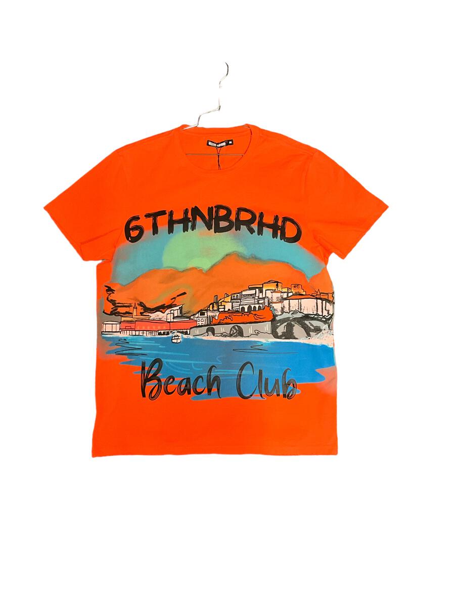 6TH-T30002 "BEACH CLUB" TEE ORANGE