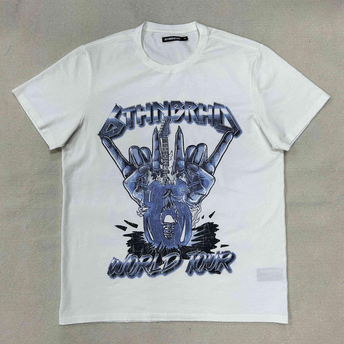 6TH-T2902 "HEAVY METAL" TEE WHITE