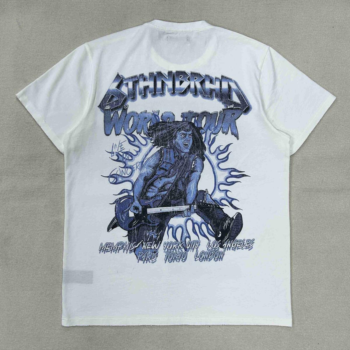 6TH-T2902 "HEAVY METAL" TEE WHITE