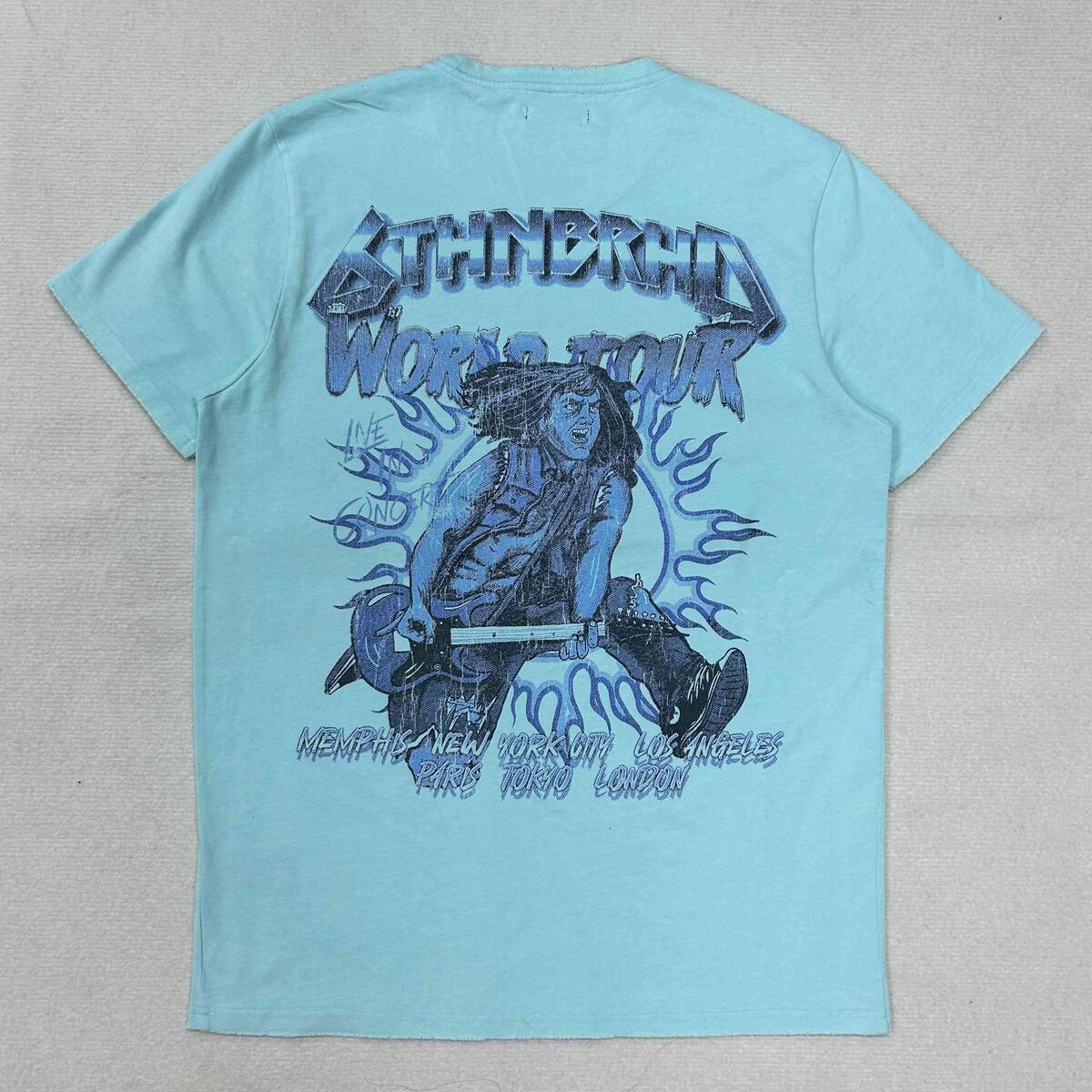 6TH-T2902 "HEAVY METAL" TEE AQUA