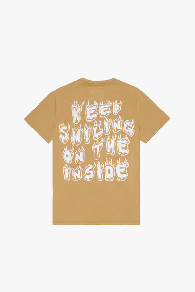 VLBS9010 KEEP SMILING TEE VINTAGE BRONZE MIST