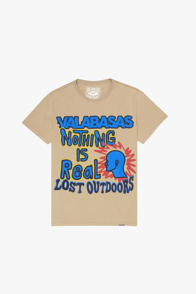 VLBS90043 "NOT REAL" TEE VINTAGE SHALLOW KHAKI