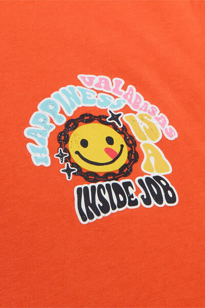 VLBS9015 INSIDE JOB TEE VINTAGE FLAME ORANGE