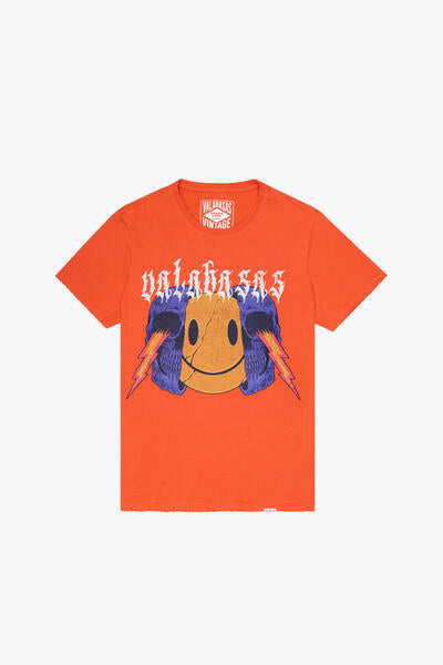 VLBS9010 KEEP SMILING TEE VINTAGE FLAME ORANGE